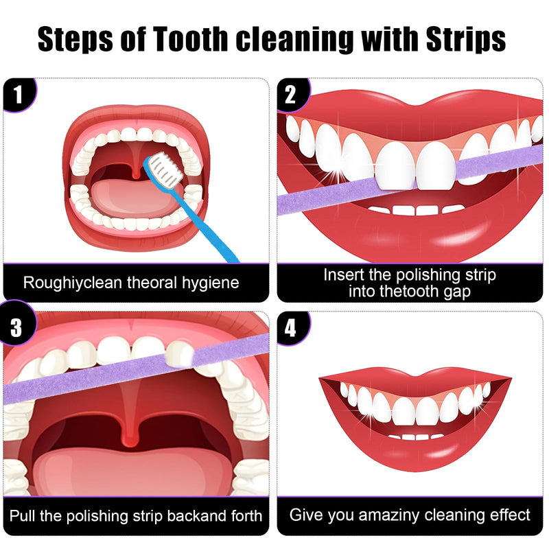 [Australia - AusPower] - 60 Pcs Dental Polishing Strips Teeth Sanding Grinding Tool Universal Dental Abrasive Strips Teeth Polishing Finishing 4mm x 150mm Finishing Tooth File for Oral Care Cleaning Gloss Contouring 60 