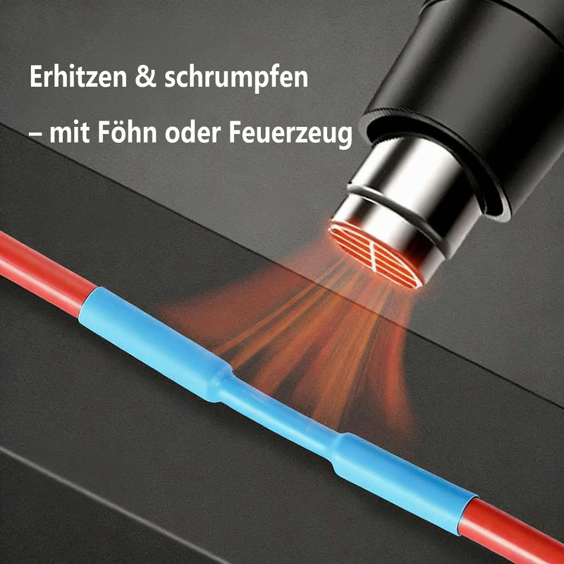 Heat Shrink Tubing Kit 400 Pieces 3:1 Double Wall & Waterproof - Heat Shrink Tubing with Adhesive for Sealing, Insulating and Repairing Cables Length: 45 mm 3to1-45-ASST-400 QLRSG-CS400