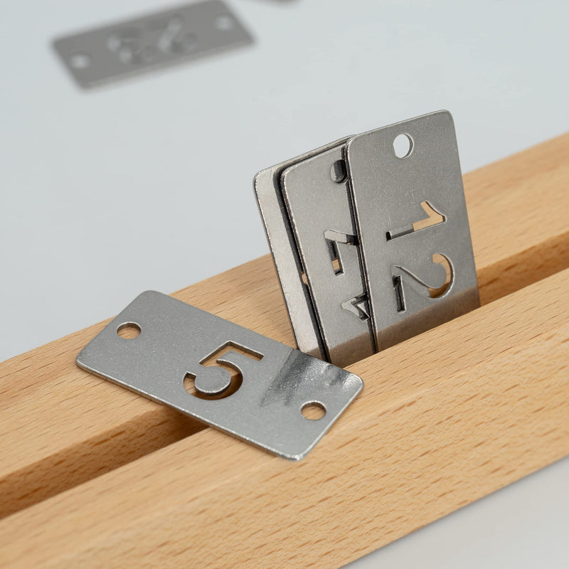 Rectangle Metal Hollowed Numbered Tags - Stainless Steel Key Tags (51-100) 51-100