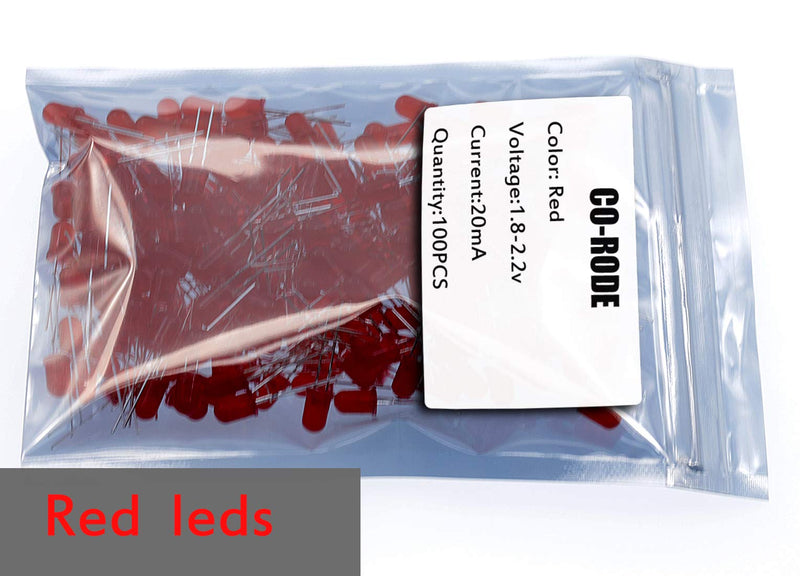 [Australia - AusPower] - 100pcs Ultra Bright 5mm LED Light Emitting Diode Diffused Red 5mm Red 100pcs 
