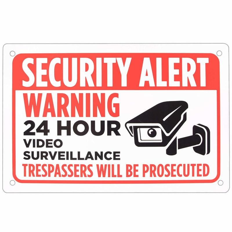 Security Alert Sign – 18" x 12" Aluminum Warning Sign – Security Video For Parking Lots, Prive Driveways, & Businesses by Bolthead Industrial