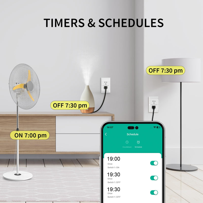 Minoston Matter Smart Plug, Smart Outlet Compatible with Alexa, Apple Home, Google Home, SmartThings, App and Voice Control, 100% Privacy, 2.4G Wi-Fi Only, White, 4 Pack
