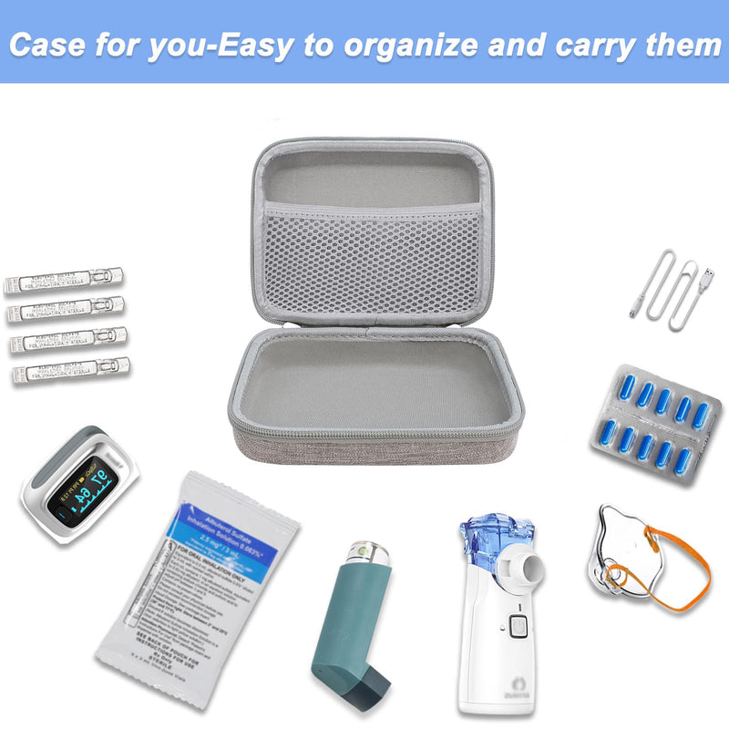 Klawdsky Carrying Case for Portable Nebulizer, Travel Medical Bag, Hard Emergency Medical Bag for Inhaler Spacer Case for Adults(Bag Only)