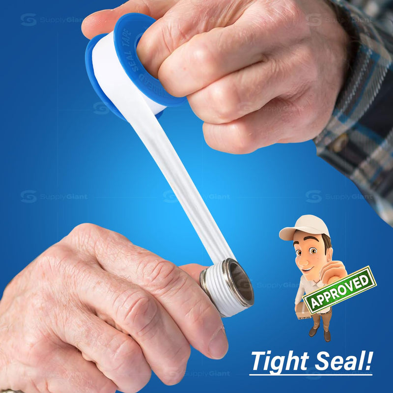 Supply Giant I33 PTFE Thread Seal Tape for Plumbers, White 1/2 Inch x 520 Inch, Single (Pack of 4) 520" (Pack of 4) Pack of 1