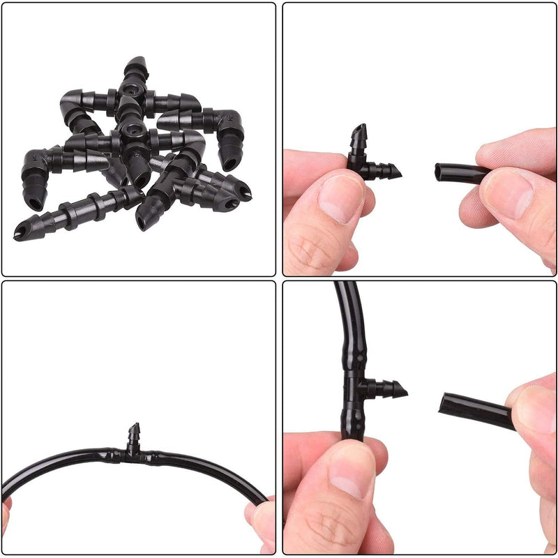 [Australia - AusPower] - 50 Pack Drip Irrigation 1/4 Barbed Tee Fittings, Barbed Connectors Fits Universal 1/4 Inch Drip Tubing, Irrigation Tee for Drip or Sprinkler System 50P-Tee 