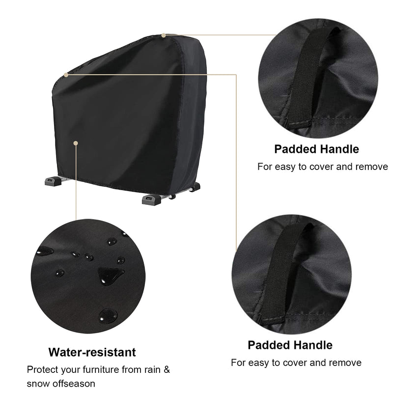 WOMACO Exercise Bike Cover Waterproof Dustproof Upright Indoor Cycling Protector Stationary Recumbent Bicycle Protective Covers for Outdoor Protection (Black, 48" L x 23" W x 56" H) Black