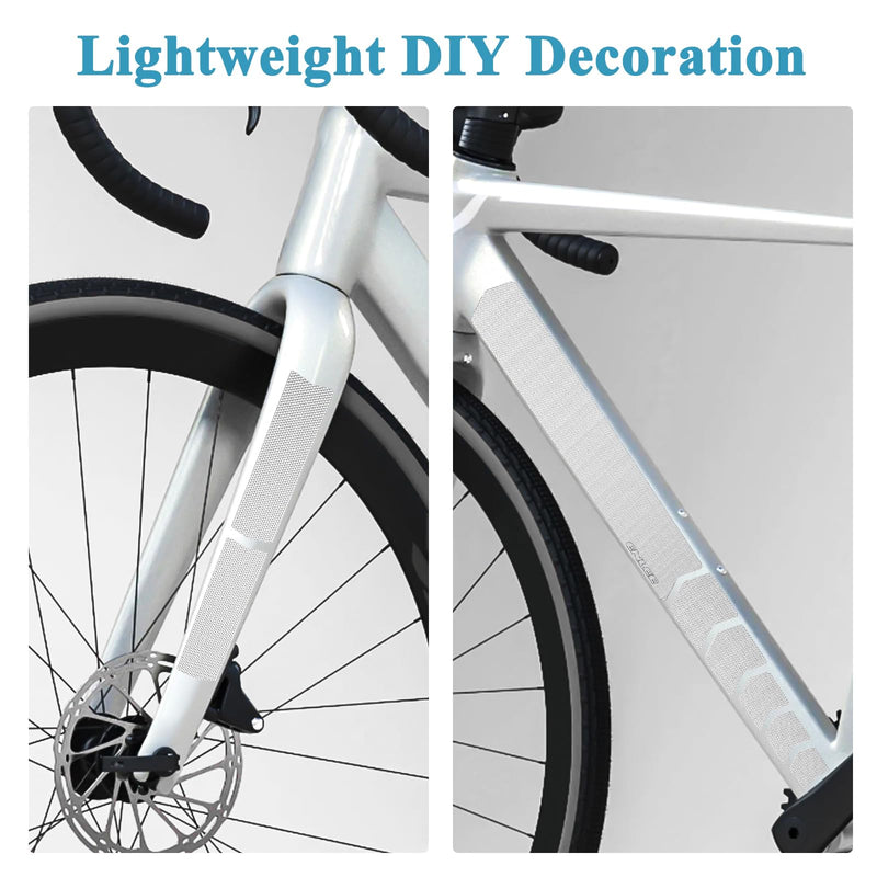 ENLEE Bike Frame Protection Tape, Non-Yellowing Transparent Bike Frame Protection Kit, Clear Honeycomb PVC Anti-Scratch Protector for MTB/Road/Gravel Bike' Top/Down Tube, Chain Guard, Fork, 11PCS Film-Transparent
