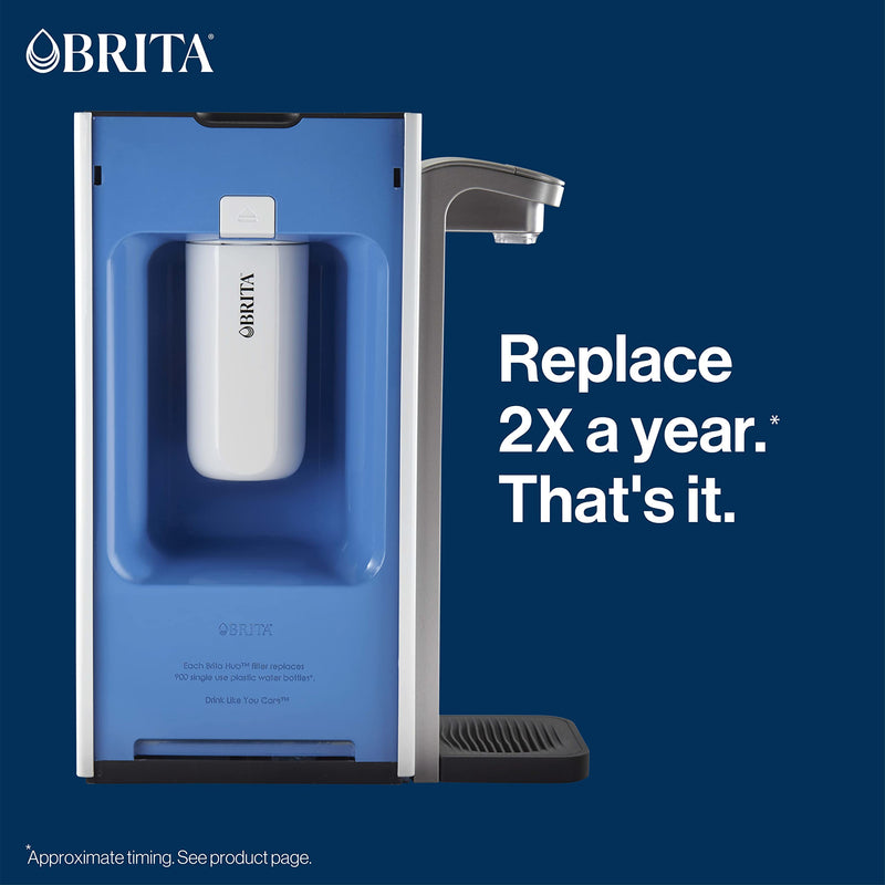 [Australia - AusPower] - Brita Hub Replacement Water Filter, BPA-Free, Replaces 900 Plastic Water Bottles, Lasts Six Months or 120 Gallons, Includes 1 Filter, Kitchen Essential, White Hub Filter 