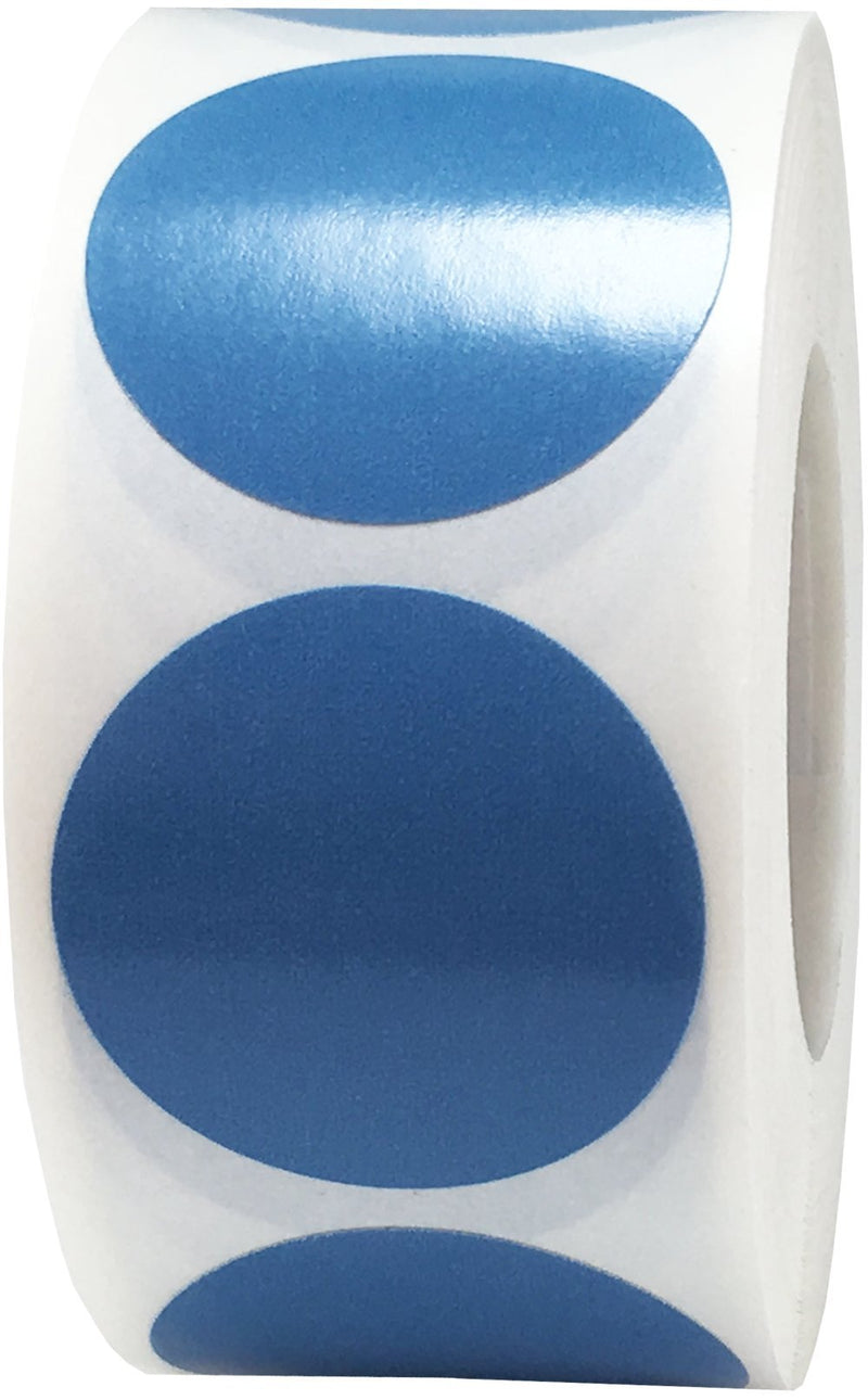 Steel Blue Color Coding Labels for Organizing Inventory 1 Inch Round Circle Dots 500 Total Adhesive Stickers On A Roll Steel Blue