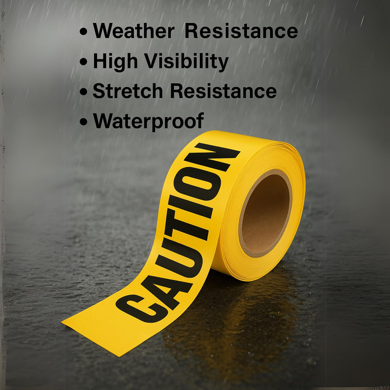 SINGHAL Yellow Caution Barricade Tape - 3 Inch x 1000 ft | High Visibility Safety Warning Tape for Construction Sites, Hazard Areas, Crime Scene & Outdoor Use