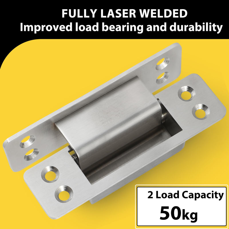 Hidden Door Hinge 5 Inch Hidden Hinges for Doors 304 Stainless Steel Hidden Door Hinges Heavy Duty Invisible Hinge 3mm Thicknesse Hidden Hinges for Doors Silent and Smooth 1pcs Stainless Steel | 1pcs 5inch