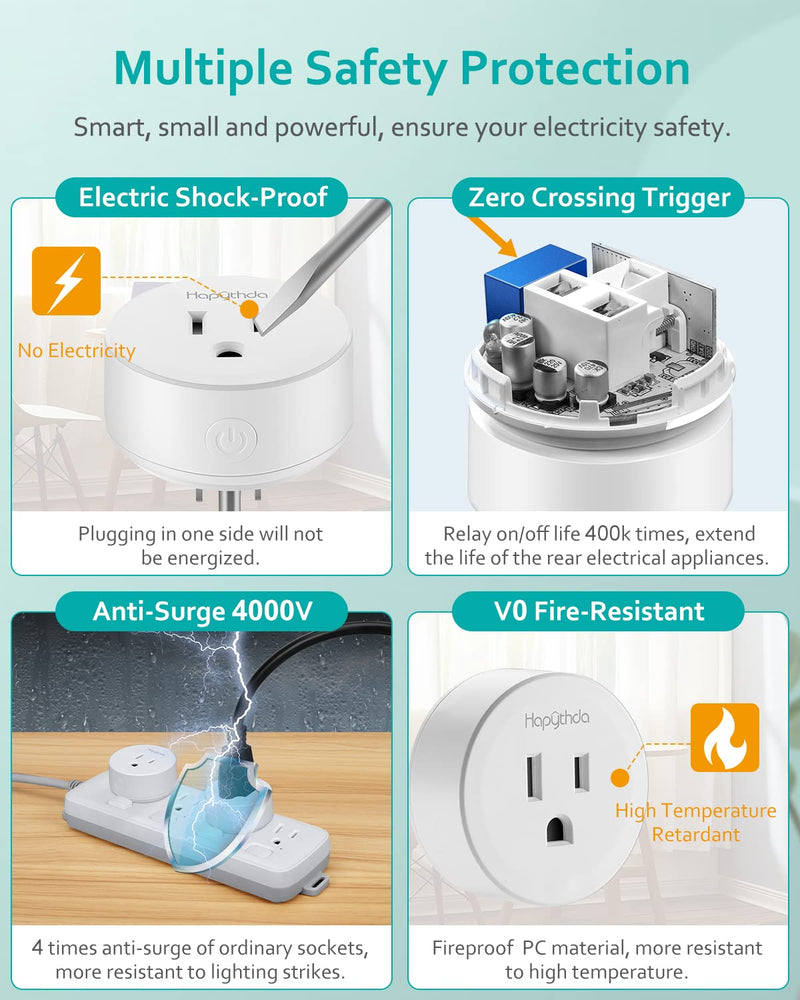 [2 Pack] HAPYTHDA Wireless Remote Control Outlet Plug, No Wiring Needed Remote Light Switches Kit, 500 Feet RF Range 275V/15A/1500W Electrical Remote Outlet for Light, Small Electrical Appliance Remote & Outlet White 2