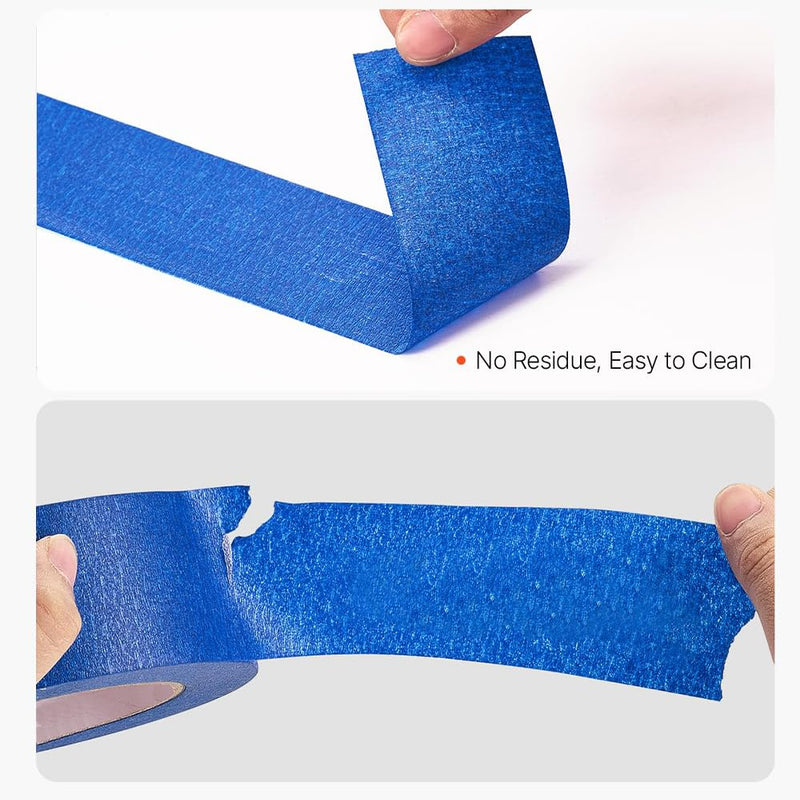 2 Rolls 2 Inch Wide Blue Painters Tape, Residue-Free Scotch Blue Masking Tape, for Home Painting, DIY Crafts, Home Renovation, Professional Painters