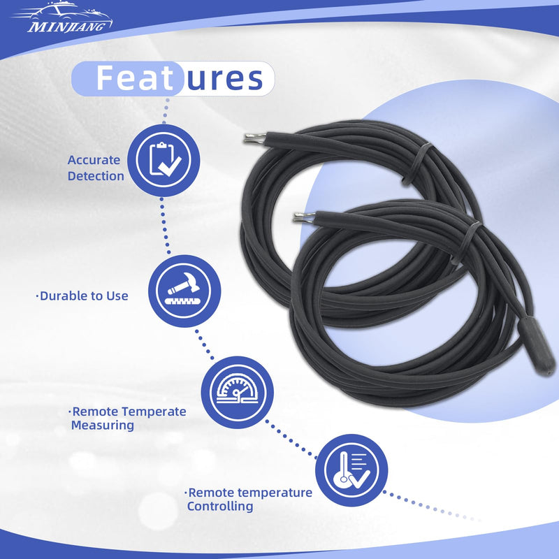 [Australia - AusPower] - 2PCS NTC Temperature Sensor Probe for Dixell XR01CX XR02CX XR03CX XR06CX XR20CX XR30CX XR40CX XR60CX XR70CX Digital Temperature Thermostat Controller, Temperature Range: -40°C-110°C(Black) Black 
