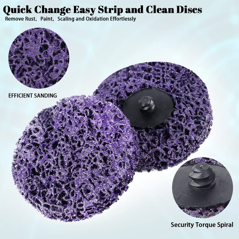 [Australia - AusPower] - 21PCS Quick Change Easy Strip Discs Set, 2 Inch Sanding Discs with 1/4" Disc Pad Holder for Die Grinder Surface Strip Grind Polish Paint Rust and Oxidation Cleaning Removal 21pcs Mixed Strip Discs 
