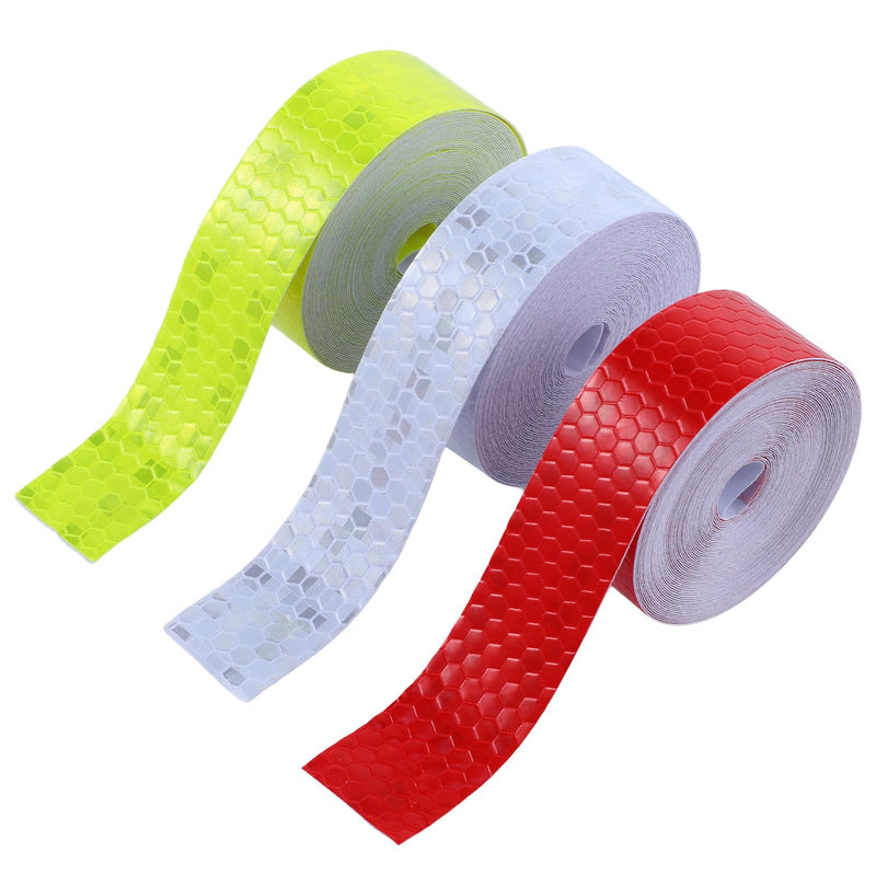 TIESOME 3 Rolls Reflective Tape Outdoor Waterproof, High-Visibility Neon Reflective Tape Safety Warning Tapes Durable Lasting Color Neon Tapes for Car Bike Baby Stroller Helmet(0.8In x 16 Feet)