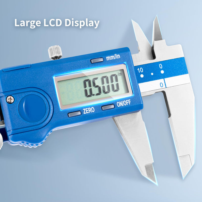 [Australia - AusPower] - Dasqua Left-Handed Digital Caliper 0-6"/0-150mm Stainless Steel with Large LCD Screen, Dual Unit in/mm, Accuracy ±0.0015"/0.03mm, Resolution 0.0005"/0.01mm, High Precision Caliper Measuring Tool Digital 6" 