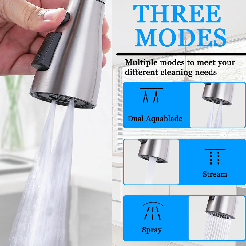 Kitchen Faucet Sink Sprayer Attachment, Sink Hose Sprayer with Aerator For Faucet with Brass Diverter and Stainless Steel Hose for Kithcen,Laundry Room, Bathroom Pet Shower,Hair Washing