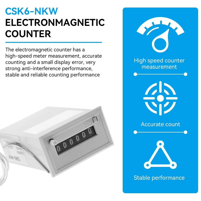 [Australia - AusPower] - Agatige Electromagnetic Counter, DC 12V 6-Digit Pulse Counter, Electromagnetic Frequency Counter, Pulse Counter, LCD Display, Frequency Counter, Pulse Signal Counter, Electromagnetic Counter 