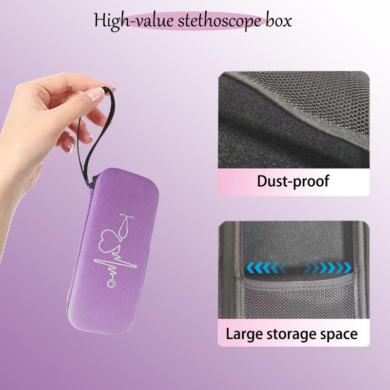 [Australia - AusPower] - Stethoscope Storage Case for 3M Littmann Classic Diagnostic Stethoscope. Compatible with Littmann Cardiology Stethoscopes, The Perfect Accessory for Medical Students and Nurses(Purple) 