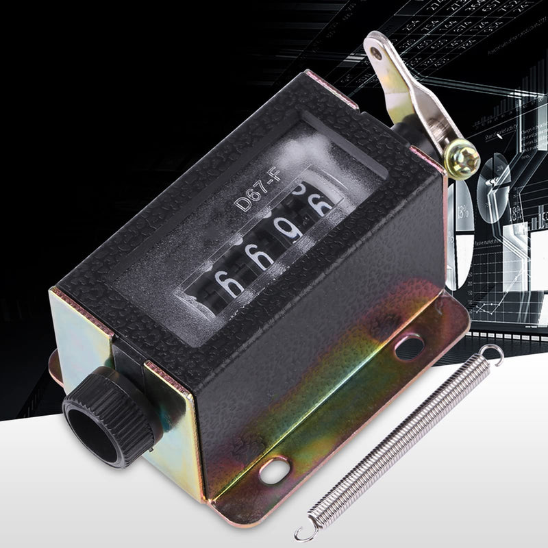 5 Digit Train Counter, D67-F Mechanical Resettable Manual Pull Stroke Tally Counter Accurately (0 to 9999)