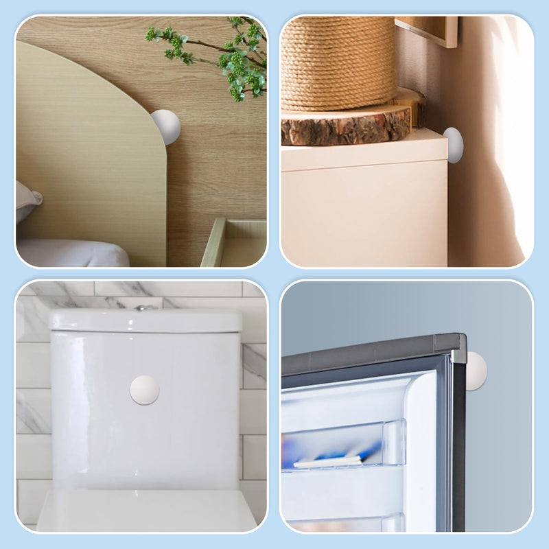 [Australia - AusPower] - JULBEAR Door Stopper Wall Protector, 12PCS Door Knob Stoppers Wall Protector with Strong Back Adhesive,Quiet, Shock, Absorbent Silicone, Door Handle Bumpers and Protect Wall Surfaces (Round 2 inch) 12 