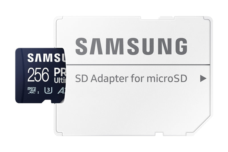 [Australia - AusPower] - SAMSUNG PRO Ultimate microSD Memory Card + Adapter, 256GB microSDXC, Up to 200 MB/s, 4K UHD, UHS-I, Class 10, U3,V30, A2 for GoPRO Action Cam, DJI Drone, Gaming, Phones, Tablets, MB-MY256SA/AM Micro SDXC PRO Ultimate (200MB/s) 