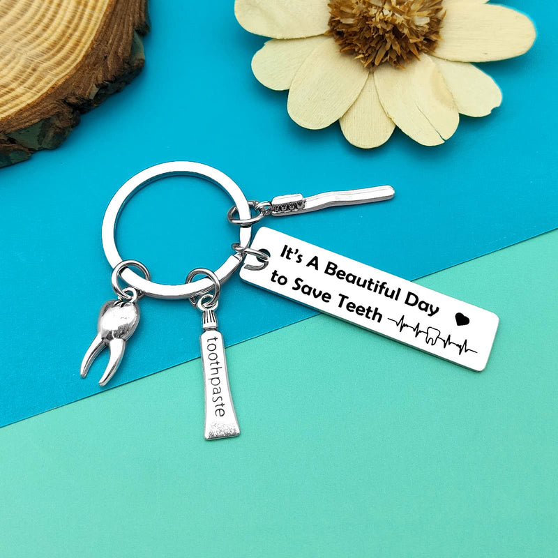 [Australia - AusPower] - Dentist Gifts Dentist Keychain Gifts for Men Women Funny Dental Hygienist Gifts Dentist Assistant Jewelry Keyring Dentist Graduation Gift Dental Student Gift Nurse Dentist Office Orthodontist Gift 