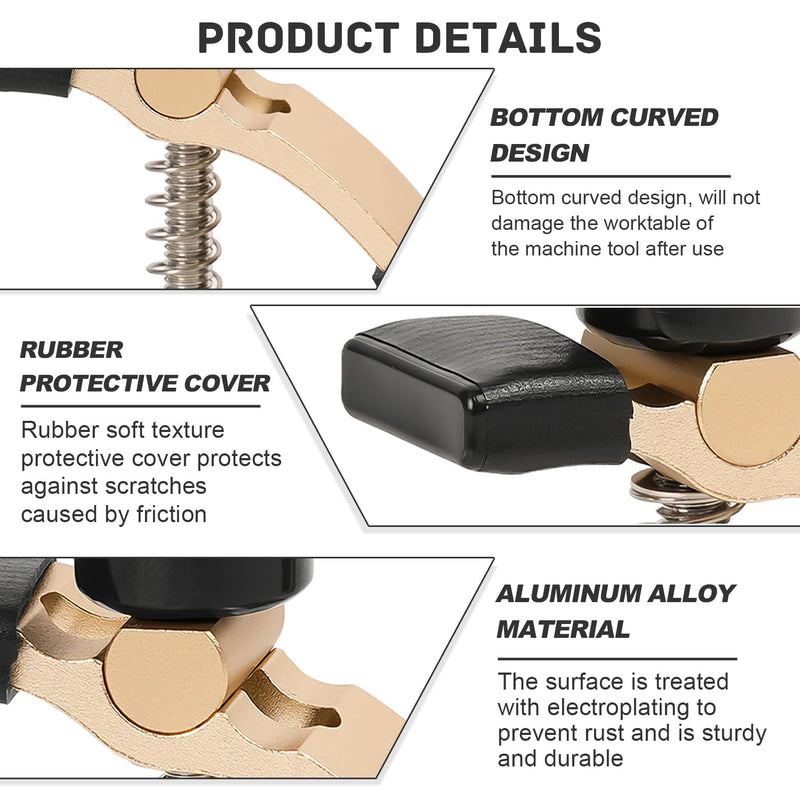 [Australia - AusPower] - Pack of 2 T-groove hold-down holder, electroplating treatment + rubber protective cover, can press 45 mm thick, suitable for wood and metal processing (yellow + black) Yellow + Black 