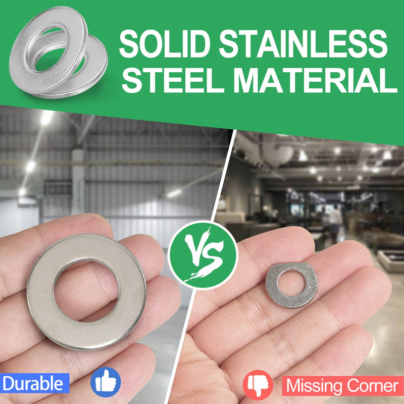 [Australia - AusPower] - 1" Stainless Steel Flat Washers - 2" Outside Diameter, 304?18-8?Stainless Steel Washers Metal Washers for Screws Bolts, Pack of 10 1" x 2" 