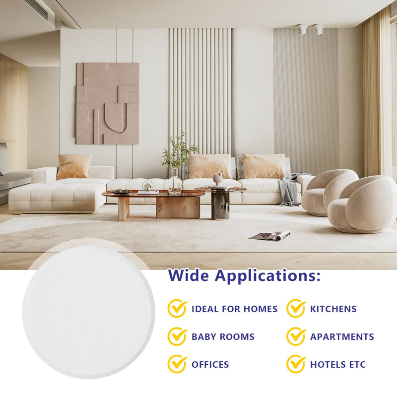 [Australia - AusPower] - 3 1/4 in Wall Protector Round, 10 Pack Doorknob Wall Shield Guard Door Stop, Rigid Vinyl Hard Wall Protection Pads White with Self Adhesive Sticker, HOME MASTER HARDWARE 3 1/4 in - 10 Pack 
