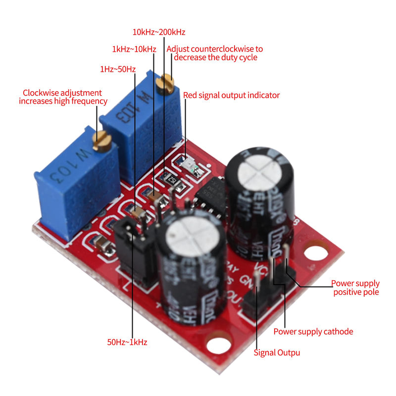 [Australia - AusPower] - 5 pcs NE555 Pulse Frequency Duty Cycle Square Wave Signal Generator Stepper Motor Driver 