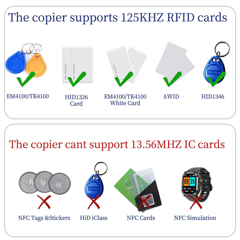 [Australia - AusPower] - RFID Reader Writer Handheld 125KHz RFID Writer Copier Smart ID Card Duplicator Used for T5577 or EM4305 
