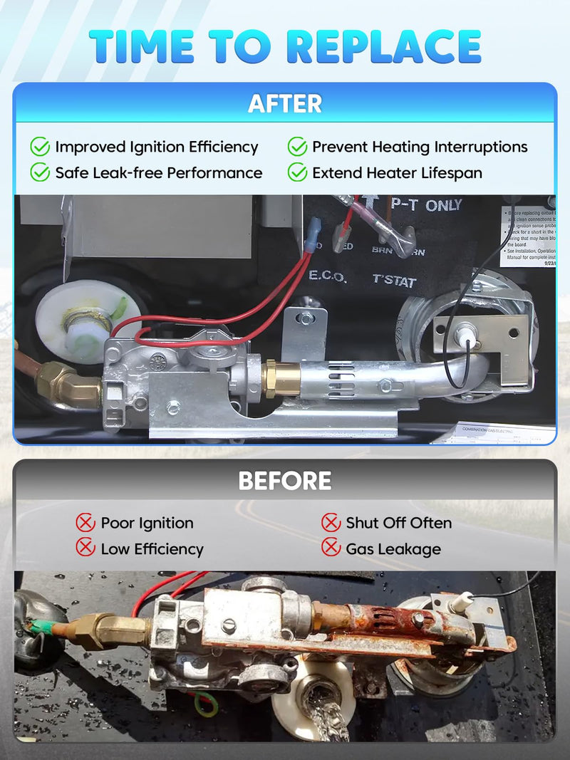 [Australia - AusPower] - 93844 RV Water Heater Gas Valve Solenoid Compatible with Atwood Dometic 6 & 10 Gallon Direct Spark Ignition Water Heaters G6A-4E G6A-8E GCH6-4E GC10A-4E GCH6A-10E G10-3E Replace# 93321 93870 92078 