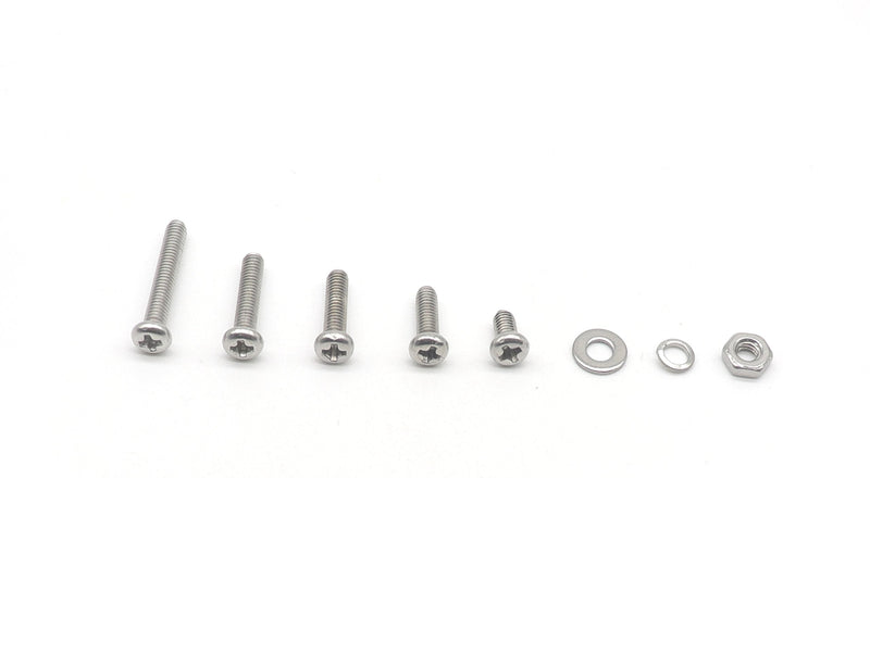 [Australia - AusPower] - 550pcs M2.5 Pan Phillips Head Machine Screws Nuts Washers Assortment Kit, 304 Stainless Steel, M2.5 x 5mm/ 8mm / 10mm / 12mm / 16mm 