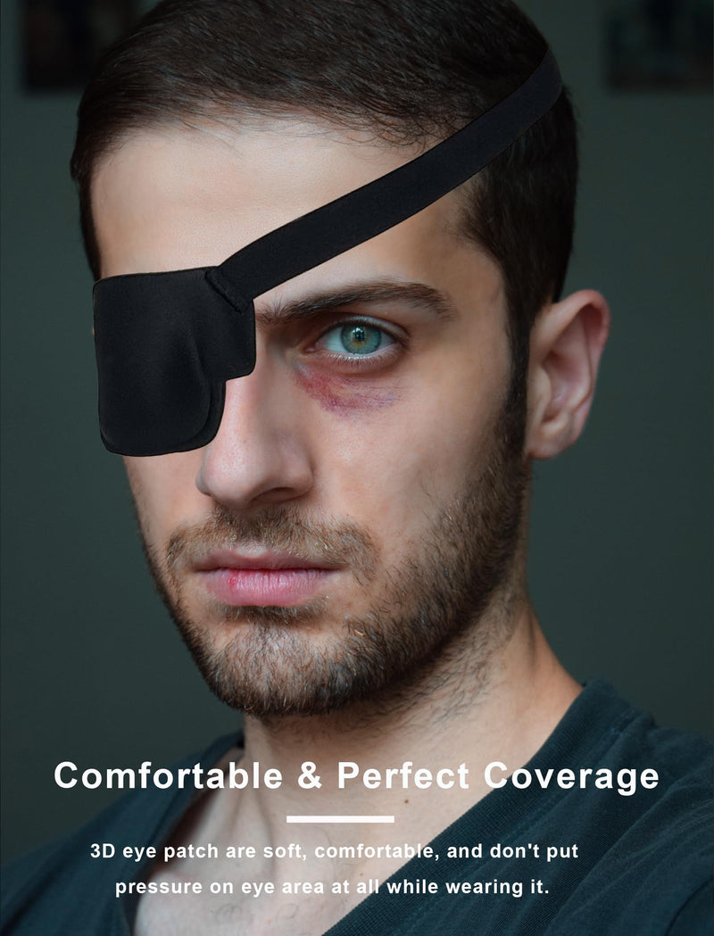[Australia - AusPower] - Eye Patch, 2PCS Medical Eye Patches for Adults Kids, 3D Amblyopia Lazy Eye Patches for Right Eye (Right) 