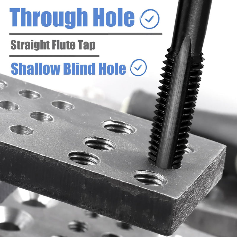 [Australia - AusPower] - Mesee 14 Pieces Thread Tap Combination Set Nitriding Coated HSS Straight Flute Thread Screw Taps SAE Size Machine Drill Thread Tapping Tool 6-32NC to 1/2-13NC 