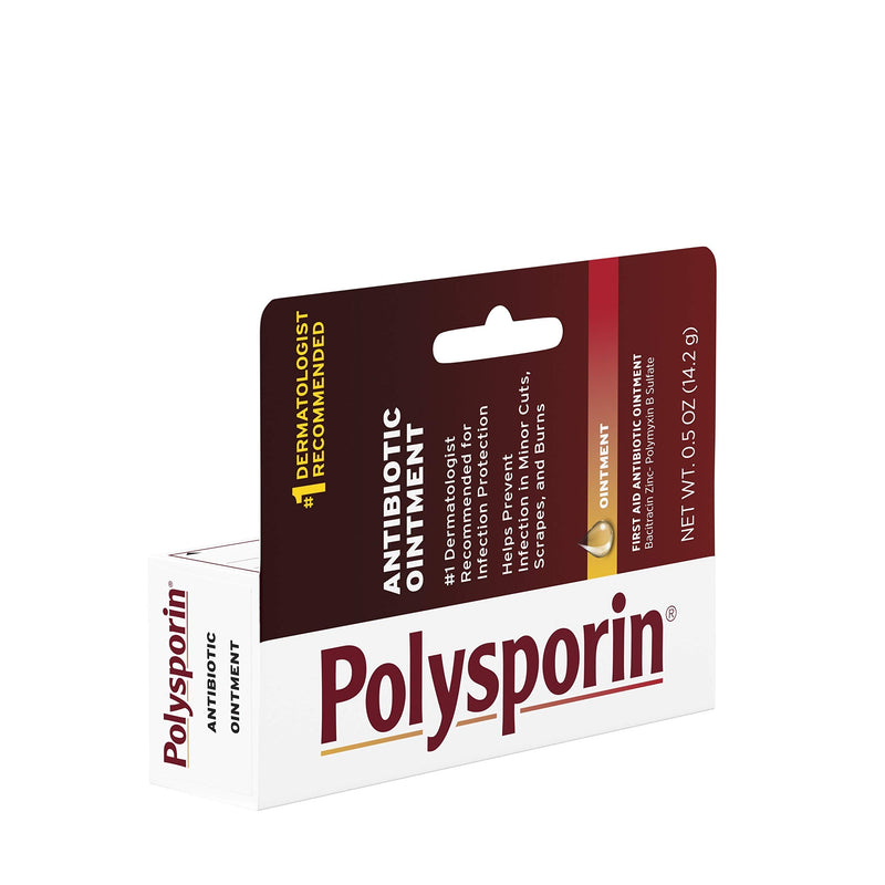 [Australia - AusPower] - Polysporin First Aid Topical Antibiotic Skin Ointment with Bacitracin Zinc & Polymyxin B Sulfate, for Infection Protection & Wound Care, Neomycin-Free, Travel Size, 0.5 oz 