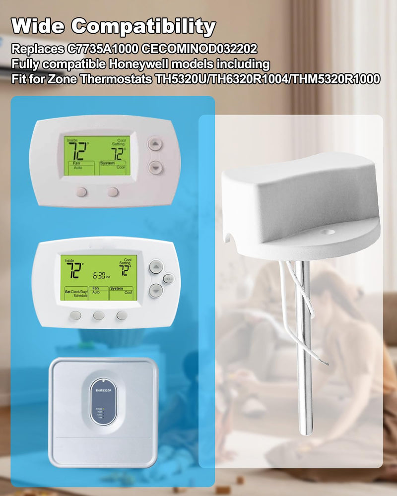 [Australia - AusPower] - Upgraded Discharge Air Temperature Sensor Fit for Honeywell Zone Controller Replace CECOMINOD032202 C7735A1000 