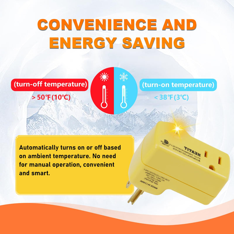 HEATIT ET-21 Freeze Thermostatically Controlled Outlet On at 38F /Off at 50F ET-21-4 4PCS 4.0