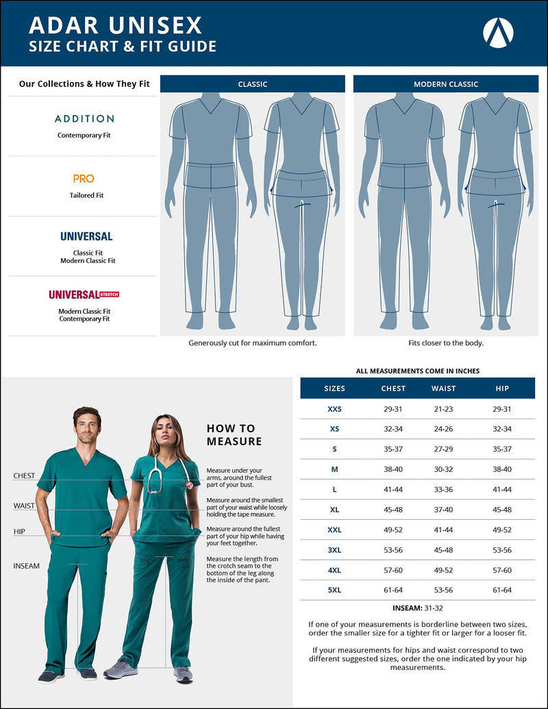 [Australia - AusPower] - Adar Universal Unisex Scrubs - Unisex Drawstring Scrub Set Medium Black 