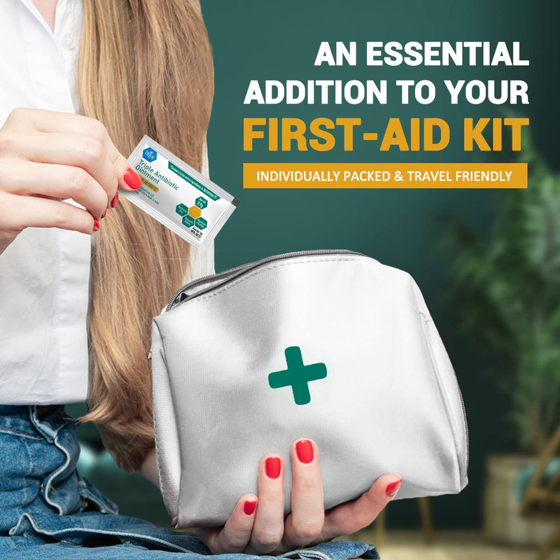 [Australia - AusPower] - MED PRIDE Triple Antibiotic Ointment [144 Packets x 0.9g Each]- First Aid Antibiotic Cream - Travel-Size Individual Antibiotic Ointment Packets for Burns, Scrapes, Cuts, Wound Care 