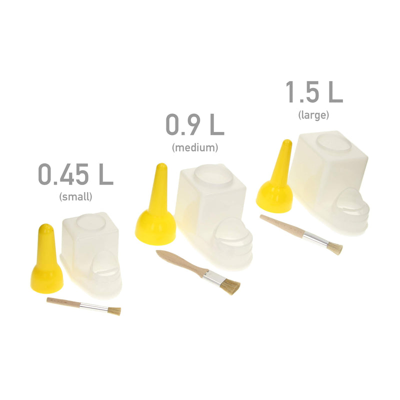 TS-Boy Premium Glue Pot and Glue Saver Container (with Brush) - Made in Germany - Size: Small 0.45L (15.2oz) - White HDPE Pot for Water & Solvent Based Adhesives Small 0.45L (15.2oz)
