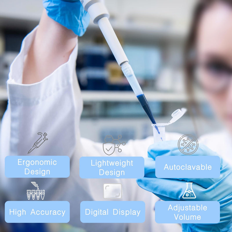 [Australia - AusPower] - 1-5ml Single Channel Pipettor Manual Adjustable Variable Volume Laboratory High Accurate Lab Micropipette 1000-5000ul 1-5ml 