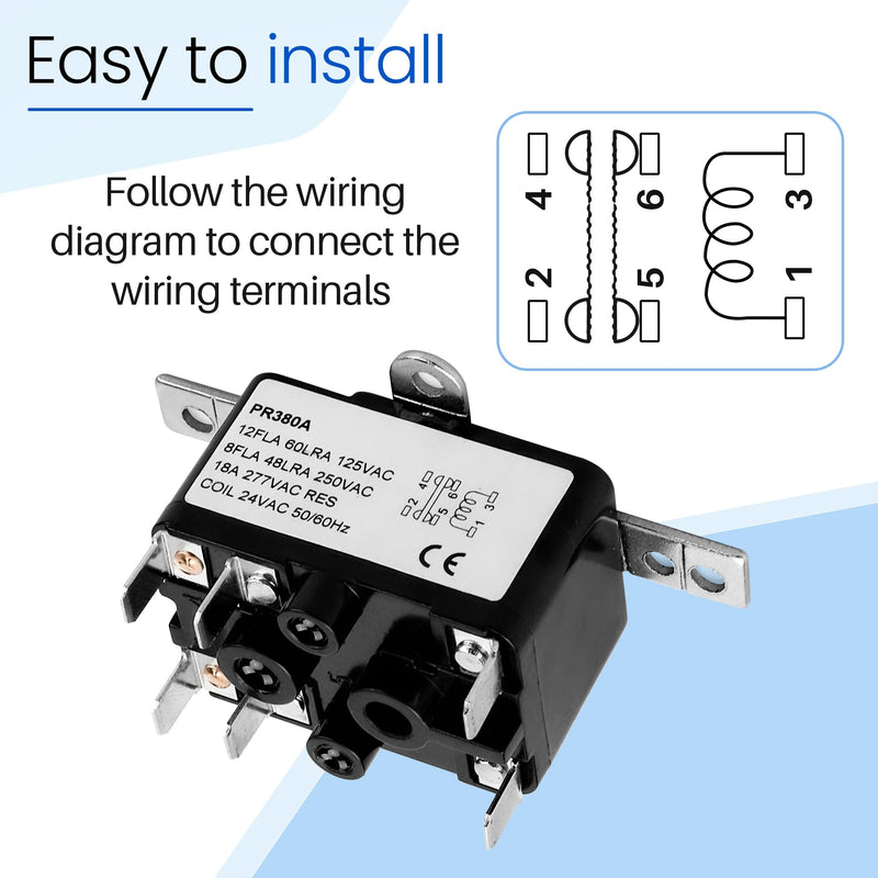 [Australia - AusPower] - APFR-380 90-980 24V AC Heavy-Duty Fan Relay – Single Pole SPST – Isolated AC Switch for HVAC blowers, humidifiers, Goodman blowers, Heat sequencers – Includes Universal Bracket（2 Pack） (2) 2 