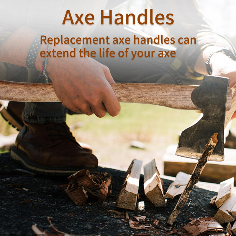 2-Pack Axe Handle Replacement, 17in+23.6in Hatchet Handle Replacement, Wood Replacement Handle for Axe Pick Axe