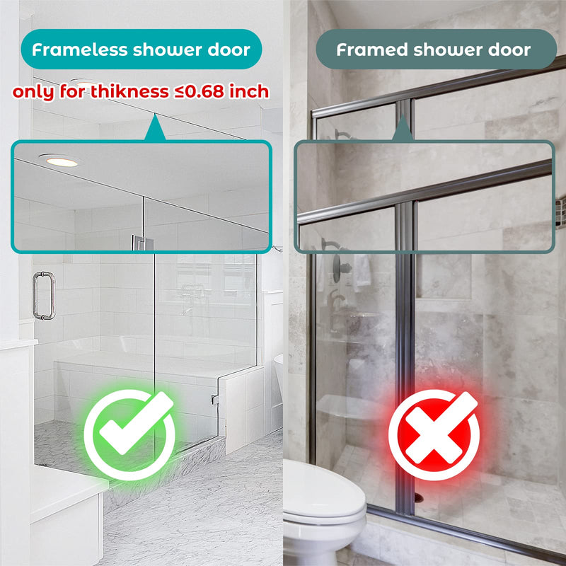 Cerbonny Shower Door Hooks (14 Inch), 2 Pack Super Extended Towel Hooks for Bathroom, Over Door Hooks, Shower Hooks for Frameless Glass Door, Black 14 in