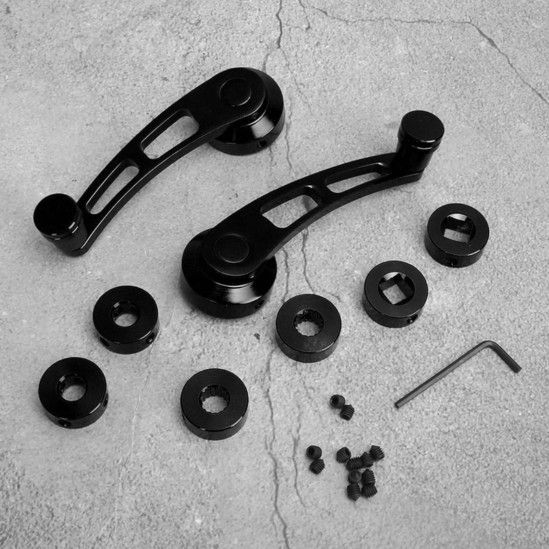 [Australia - AusPower] - Aramox 2Pcs Window Handle Window Riser Window Crank Winder Crank Winder Riser, Fit for Classic Car(Black) Black 