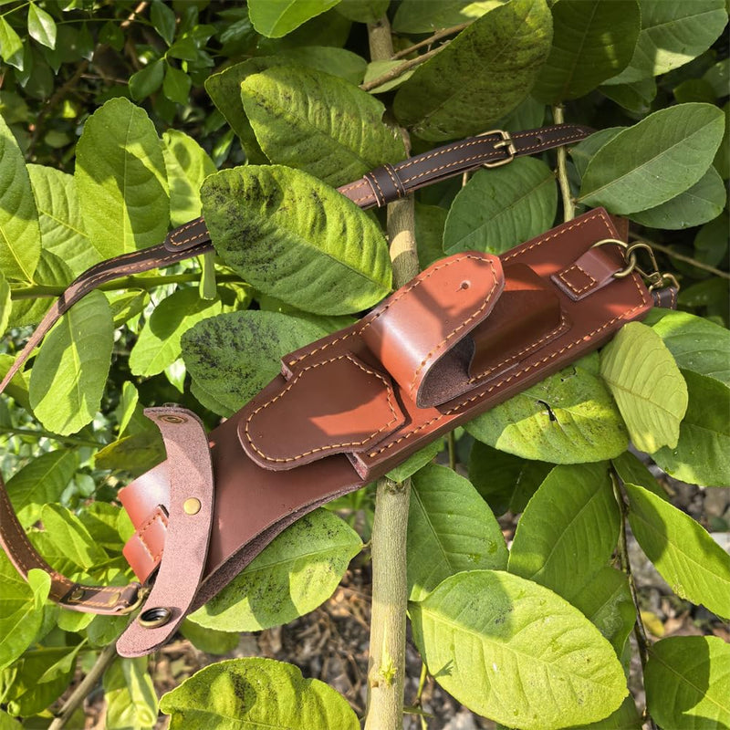 12.99" Large Leather Fixed Blade Knife Sheath,EDC Back Organizer for Work and Daily Use,Leatherman Sheath,EDC Pocket Organizer for Ourdoor Camping,Gifts for Men for Multitool,Brown