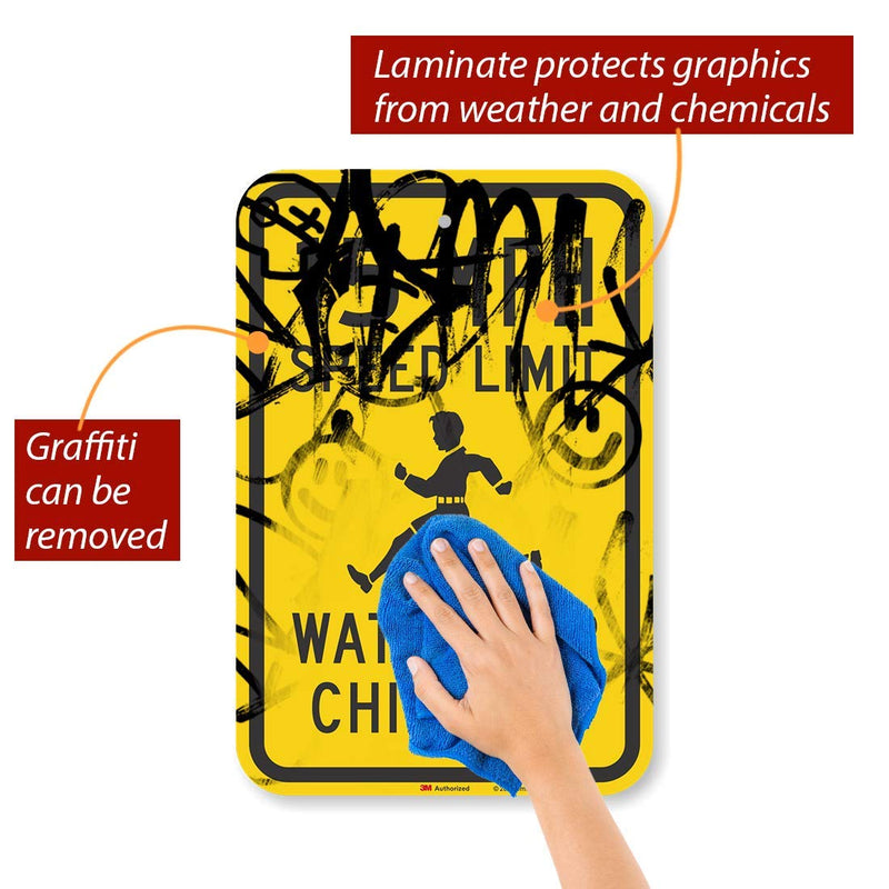 SmartSign "15 MPH Speed Limit - Watch For Children" Sign | 12" x 18" 3M Fluorescent Diamond Grade Reflective Aluminum